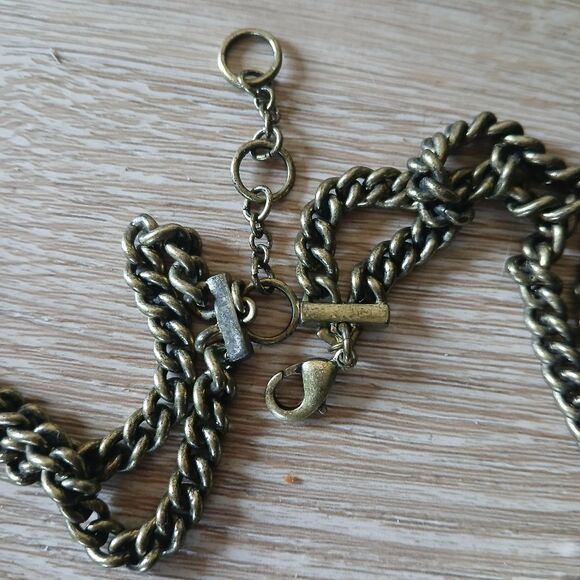 BR Banana Republic Statement Necklace Bib Mosiac Blue Rhinestone Charm - Picture 9 of 9